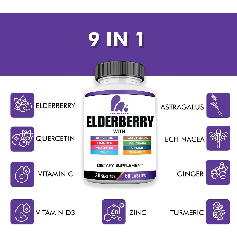 Echinacea - Vlierbessenextract capsules bevatten Quercetine, Vitamine C,