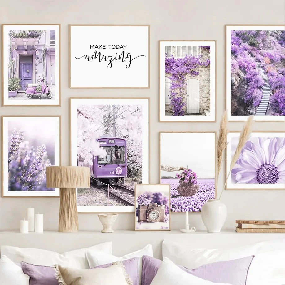 Paarse bloemenlandschap, foto  - Lavender Oil recensie en prijs