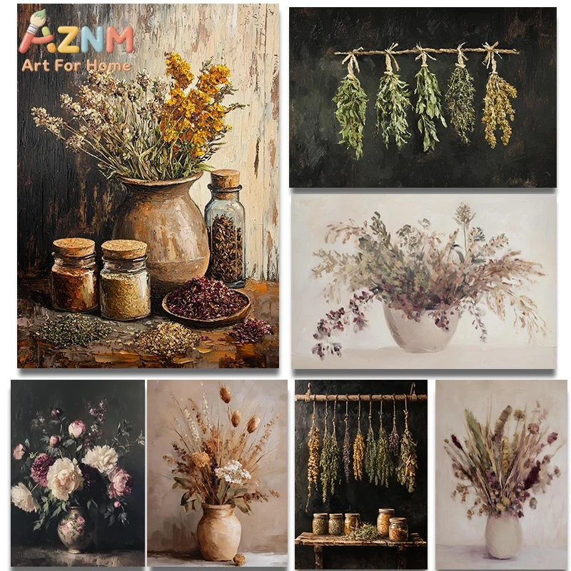 AZNM Vintage canvasprint met g - Dried Herbs recensie en prijs